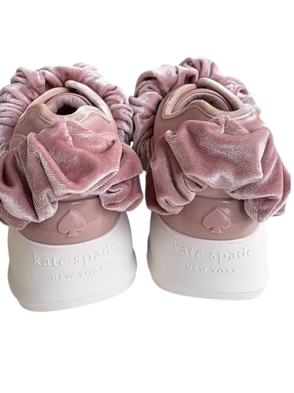 EUC Kate Spade Velvet Scrunchie Sneakers Mauve Size 6.5 - Picture 6 of 8